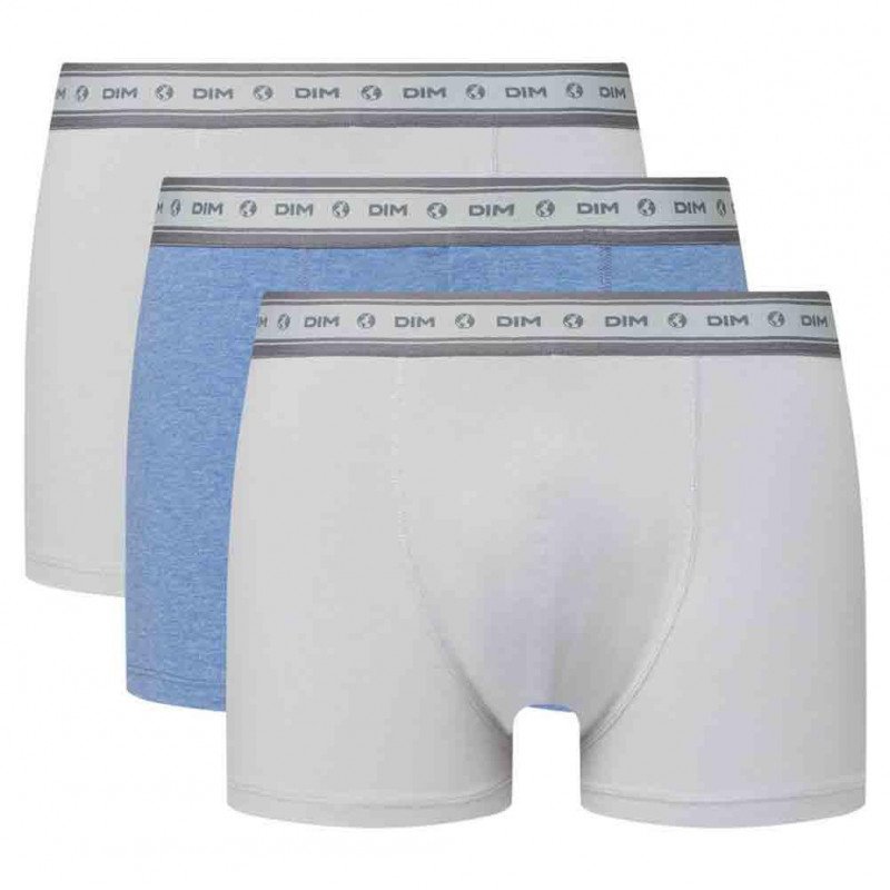 LOT DE 3 Boxer Sous-vêtements Homme COTON BIO Gris et Blanc