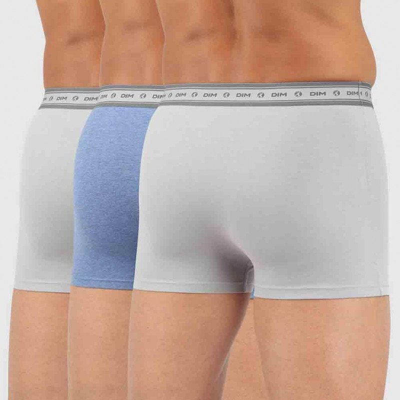 LOT DE 3 Boxer Sous-vêtements Homme COTON BIO Gris et Blanc