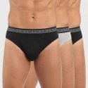 DIM Lot de 3 Slips Homme Coton BIO Noir Gris