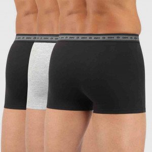DIM Lot de 3 Boxers Homme Coton BIO Noir Gris