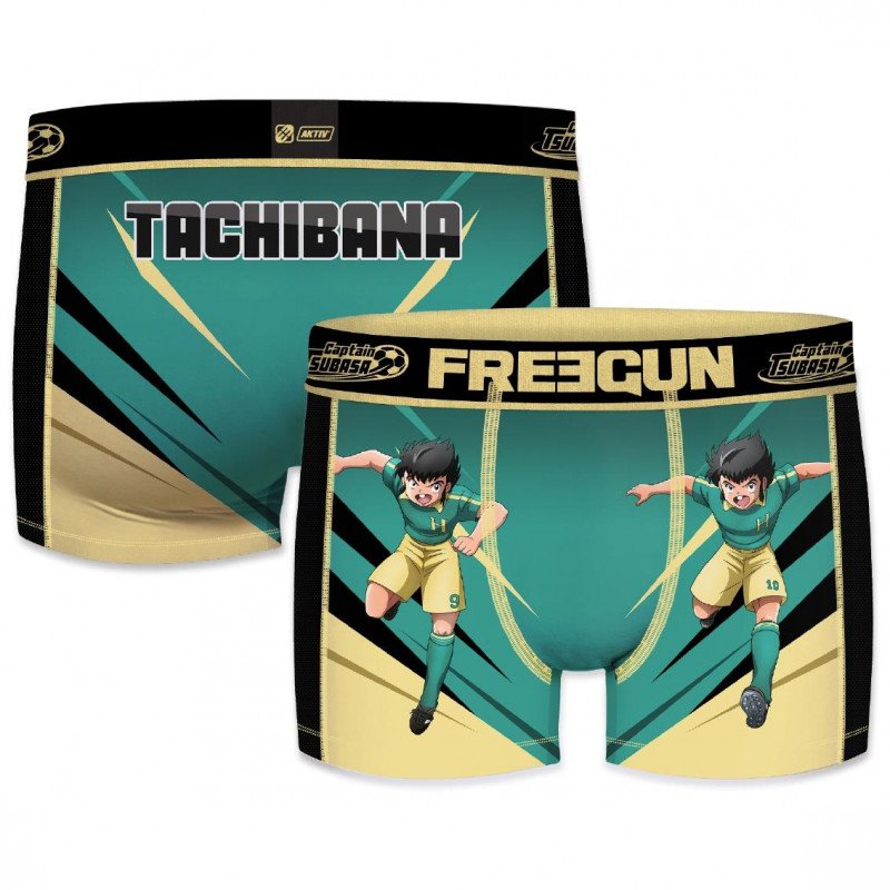 FREEGUN Boxer Homme Microfibre TACAKT Vert Noir CAPTAIN TSUBASA