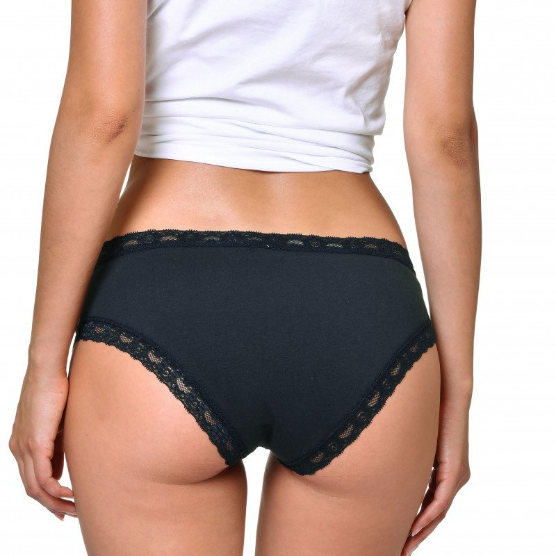 SIMPLY ME Lot de 3 Shortys Femme Coton BDX3 ASS3 Rose Noir