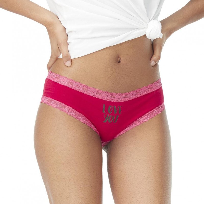 SIMPLY ME Lot de 3 Shortys Femme Coton BDX3 ASS3 Rose Noir