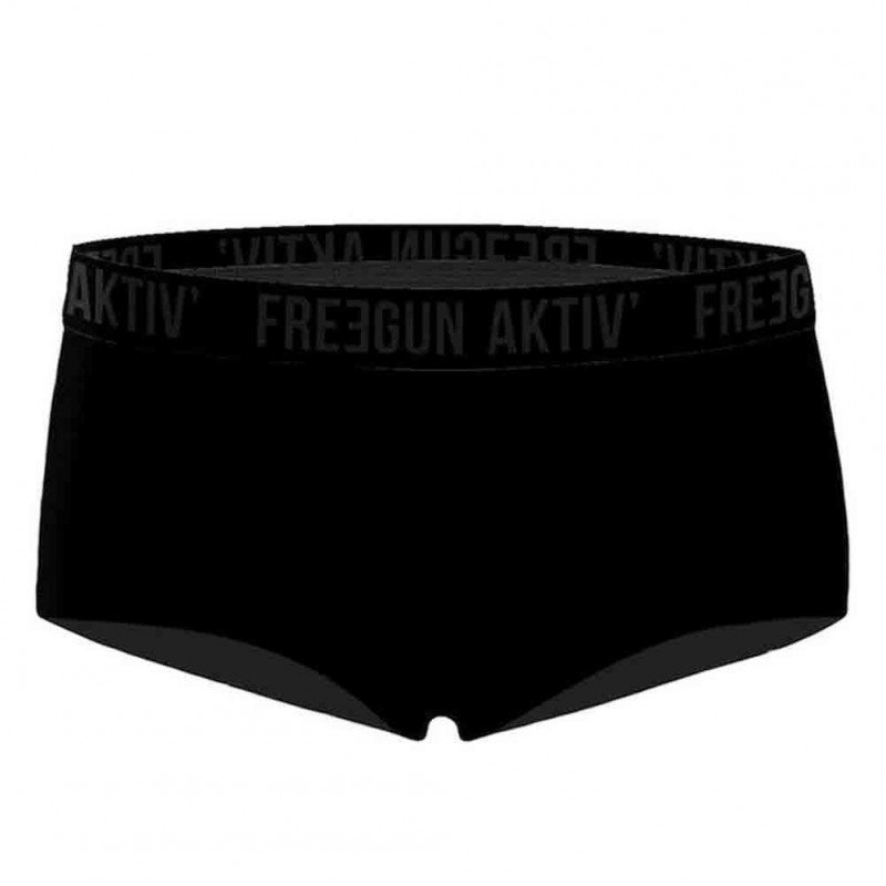 FREEGUN Boxer Femme Coton SCASS1 Noir ceinture noire AKTIV