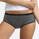 DIM Lot de 3 Boxers Femme Coton POCKETS STRETCH Vichy Noir Abricot Rose