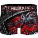 FREEGUN Boxer Homme Microfibre HEA Gris Rouge PREMIUM