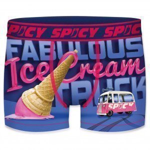 SPICY UNDERWEAR Boxer Homme Microfibre ASS1 Glace Bleu Rose