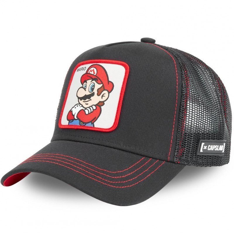 SUPER MARIO Casquette Homme MicroCoton MAR2 Noir Rouge CAPSLAB