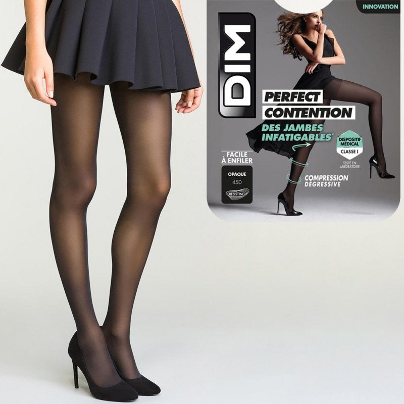 Collants Femme PERFECT CONTENTION Noir et Uni