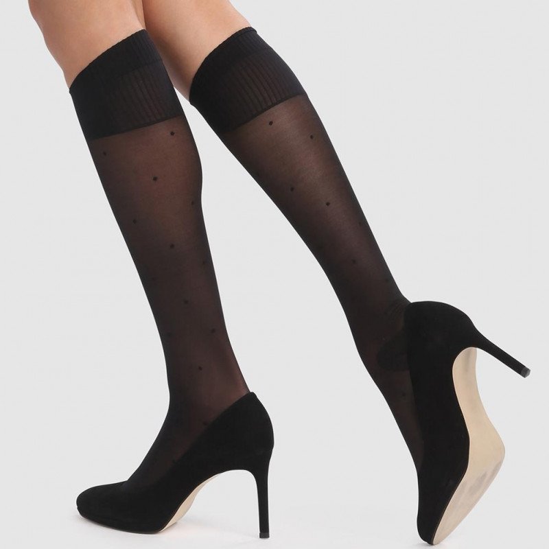 Mi-bas Femme PERFECT CONTENTION Noir et Pois