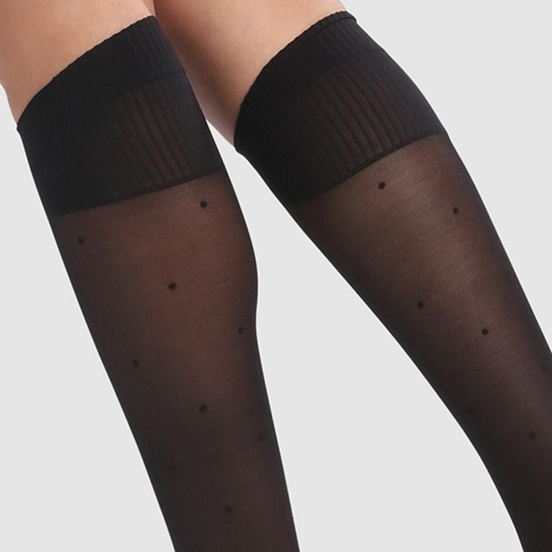 Mi-bas Femme PERFECT CONTENTION Noir et Pois
