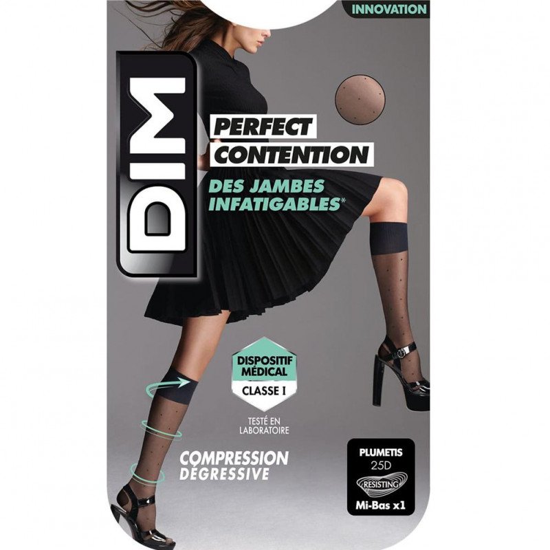 Mi-bas Femme PERFECT CONTENTION Noir et Pois
