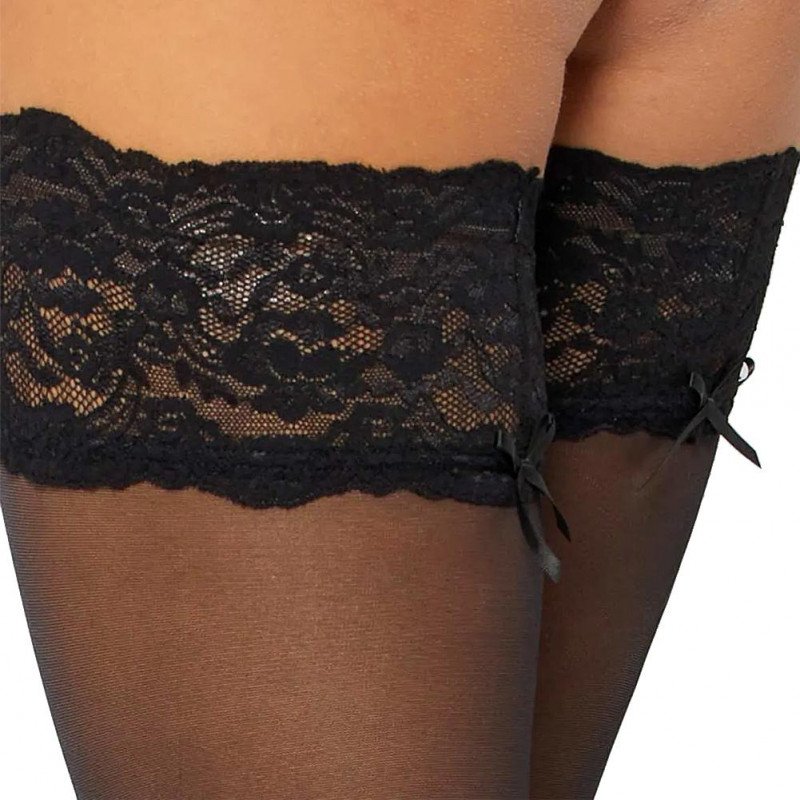 DIM Bas up Femme Semi-opaque SEDUCTION Noeud Noir 25D