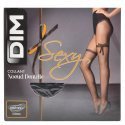 DIM Collant Femme Semi Opaque NOEUD DENTELLE Noir 20D