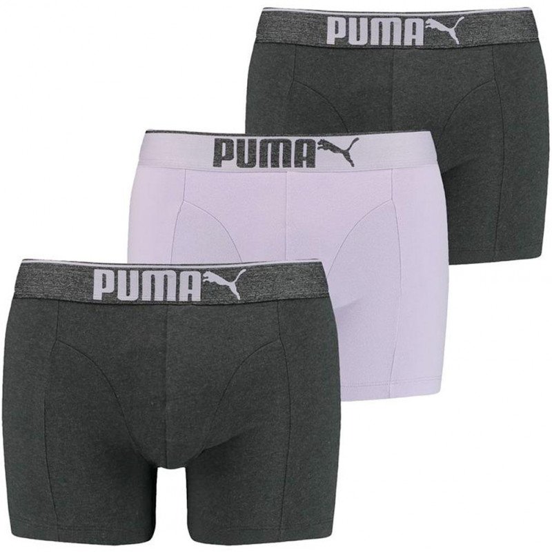 PUMA Lot de 3 Boxers Homme Coton SUEDED Purple combo