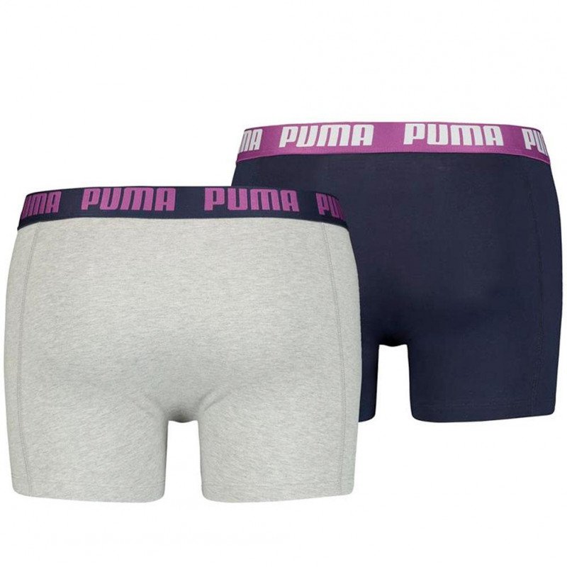 PUMA Lot de 2 Boxers Homme Coton BASIC Purple combo