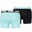 PUMA Lot de 2 Boxers Homme Coton BASIC Noir Bleu