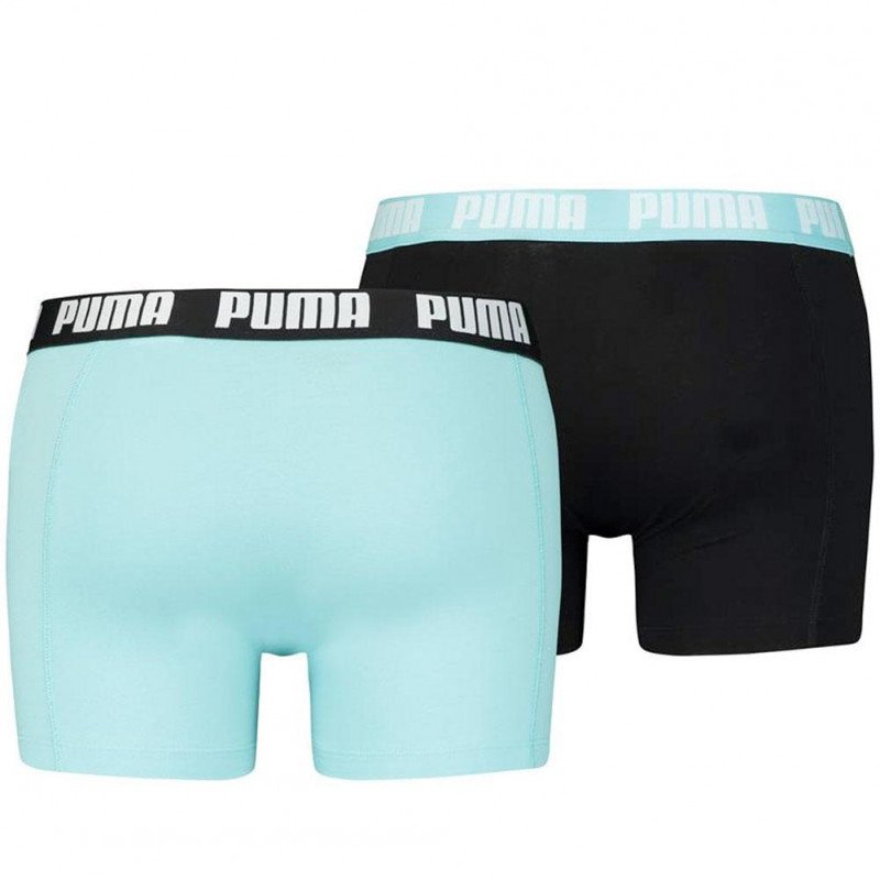 PUMA Lot de 2 Boxers Homme Coton BASIC Noir Bleu