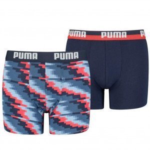 PUMA Lot de 2 Boxers Garçon Coton GLITCH Rouge combo