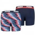 PUMA Lot de 2 Boxers Garçon Coton GLITCH Rouge combo