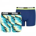 PUMA Lot de 2 Boxers Garçon Coton GLITCH Bleu combo