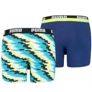 PUMA Lot de 2 Boxers Garçon Coton GLITCH Bleu combo
