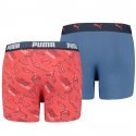 PUMA Lot de 2 Boxers Garçon Coton ALPHAPRINT Rouge combo