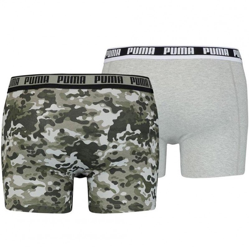 PUMA Lot de 2 Boxers Homme Coton CAMO Vert combo