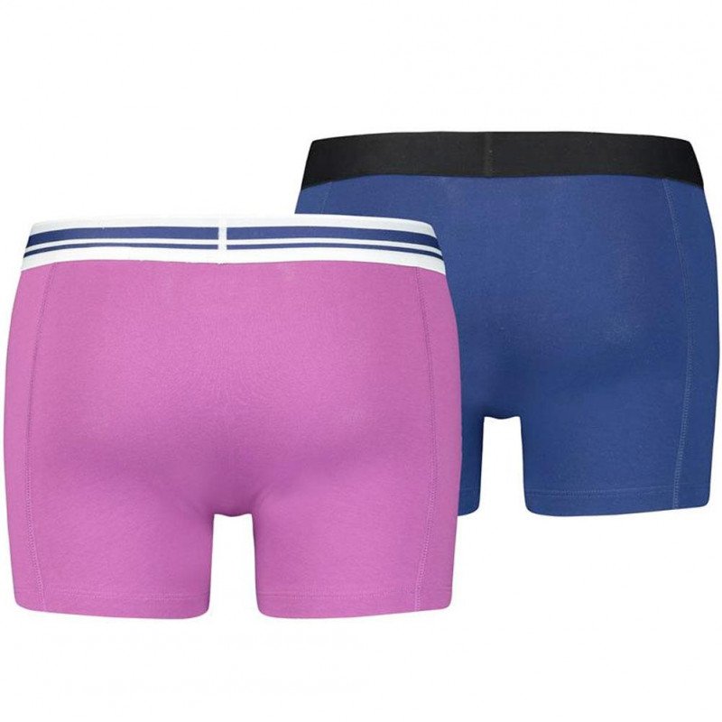 PUMA Lot de 2 Boxers Homme Coton PLACED LOGO Purple combo