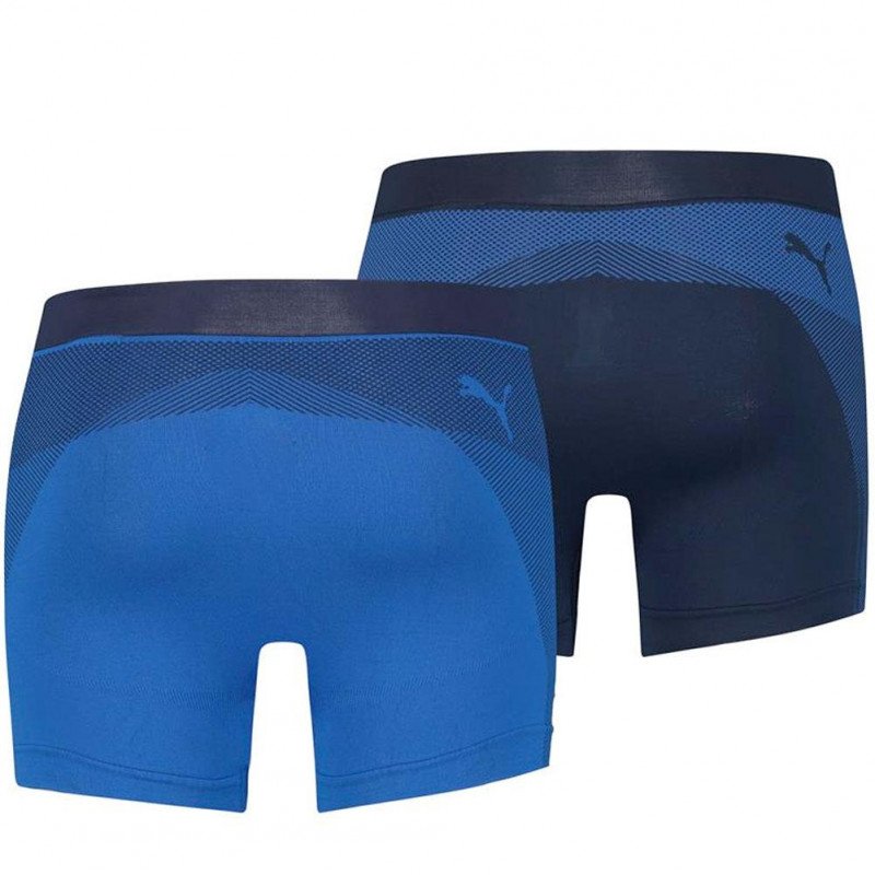 PUMA Lot de 2 Boxers Homme Microfibre SEAMLESS Bleu combo