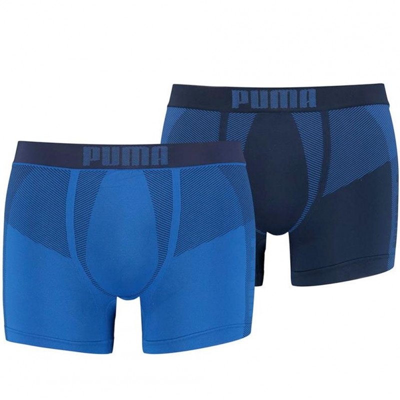 PUMA Lot de 2 Boxers Homme Microfibre SEAMLESS Bleu combo