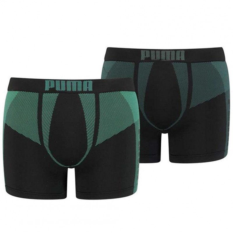 PUMA Lot de 2 Boxers Homme Microfibre SEAMLESS Vert combo