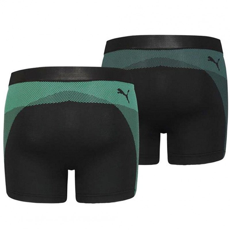 PUMA Lot de 2 Boxers Homme Microfibre SEAMLESS Vert combo