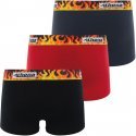 ATHENA Lot de 3 Boxers Garçon Coton CITY PACK COLOR Noir Rouge Anthracite