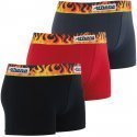 ATHENA Lot de 3 Boxers Garçon Coton CITY PACK COLOR Noir Rouge Anthracite