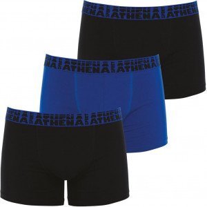 ATHENA Lot de 3 Boxers Homme Coton EASYSPORT Noir Bleu Noir