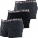ATHENA Lot de 3 Boxers Homme Coton EASY STYLE Feuillage Noir Logo