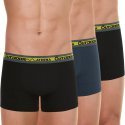 ATHENA Lot de 3 Boxers Homme Microfibre recyclée OUTDOOR Noir Gris Noir