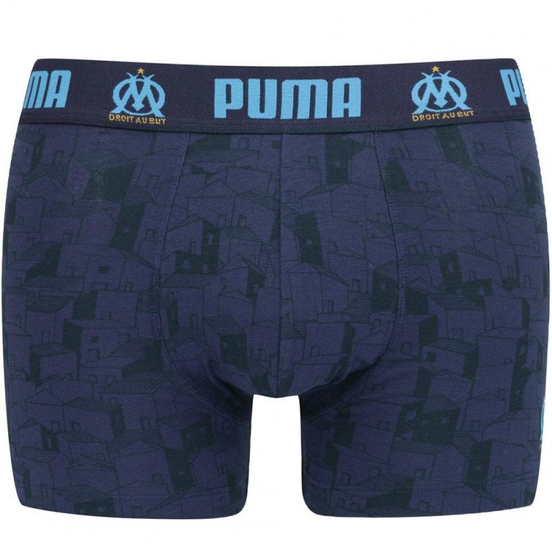 PUMA Boxer Homme Coton QUARTIER Bleu Marine OLYMPIQUE MARSEILLE
