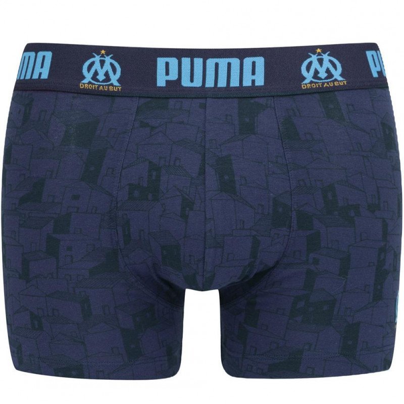 PUMA Boxer Homme Coton QUARTIER Bleu Marine OLYMPIQUE DE MARSEILLE