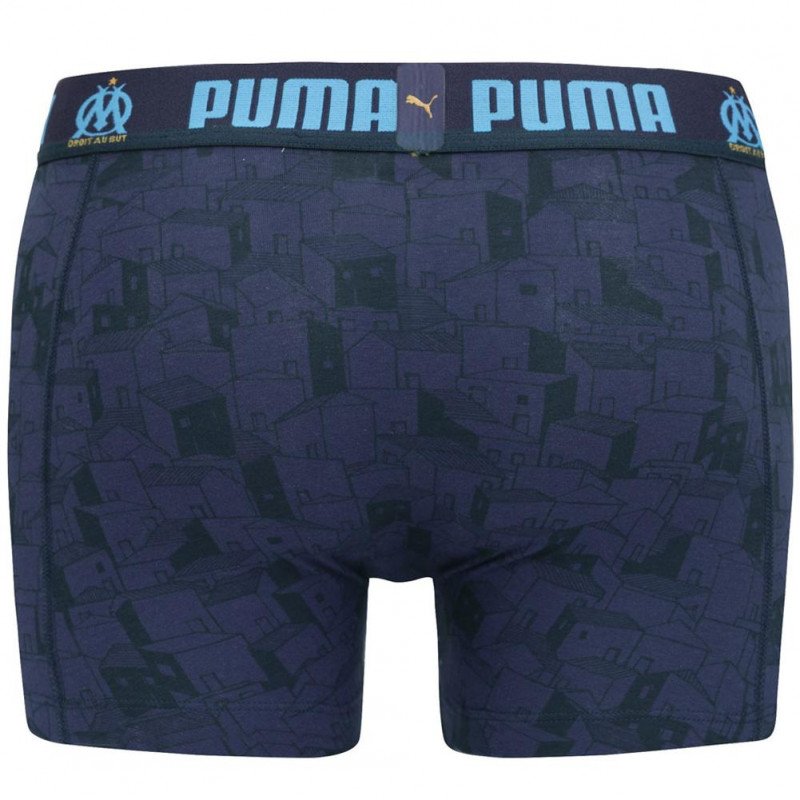 PUMA Boxer Homme Coton QUARTIER Bleu Marine OLYMPIQUE MARSEILLE