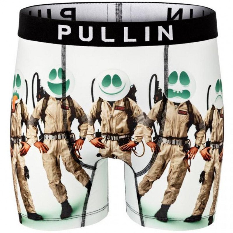 PULL IN Boxer Long Homme Microfibre BUSTERS Blanc Vert