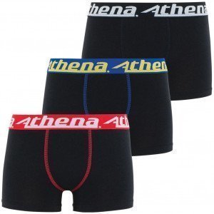 ATHENA 3 Boxers Garçon Coton TRIOCHOC Noir ceintures colorées