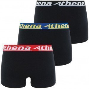 ATHENA 3 Boxers Garçon Coton TRIOCHOC Noir ceintures colorées