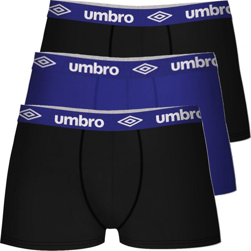 UMBRO Lot de 3 Boxers Homme Coton BCX3CLASS C Noir Roi