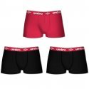 UMBRO Lot de 3 Boxers Homme Coton BCX3CLASS C Noir Rouge