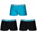 UMBRO Lot de 3 Boxers Homme Coton BCX3CLASS C Noir Cyan