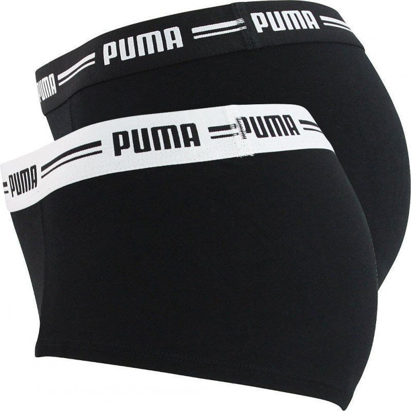 PUMA Lot de 2 Boxers Femme Coton ICONIC Noir Noir