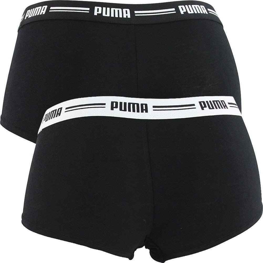 PUMA Lot de 2 Boxers Femme Coton ICONIC Noir Taille 36