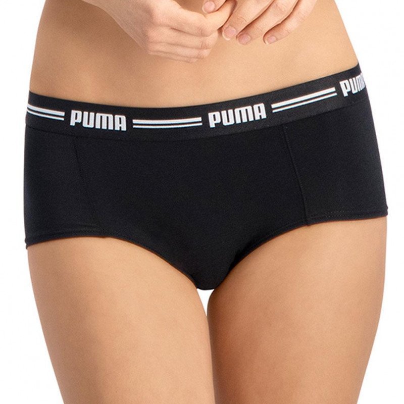 PUMA Lot de 2 Boxers Femme Coton ICONIC Noir